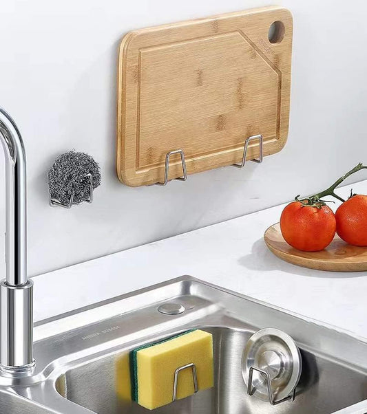 Stainless Steel Self Adhesive Sponge Holder for Kitchen Sink | Hanging | Wall Holder ( 4 Pieces 210 RS)