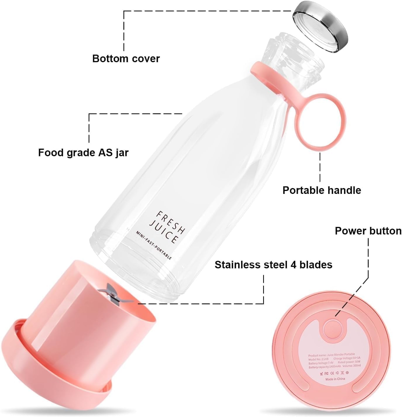 Electric Portable Mini Juicer Bottle