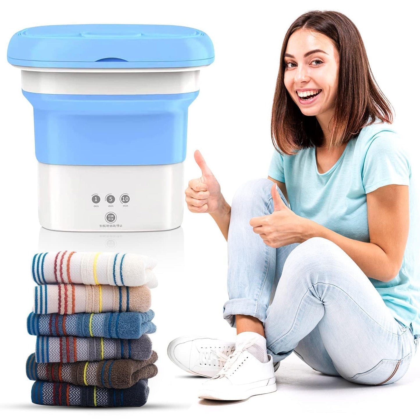 Mini Foldable Washing Machine with Spin Dryer