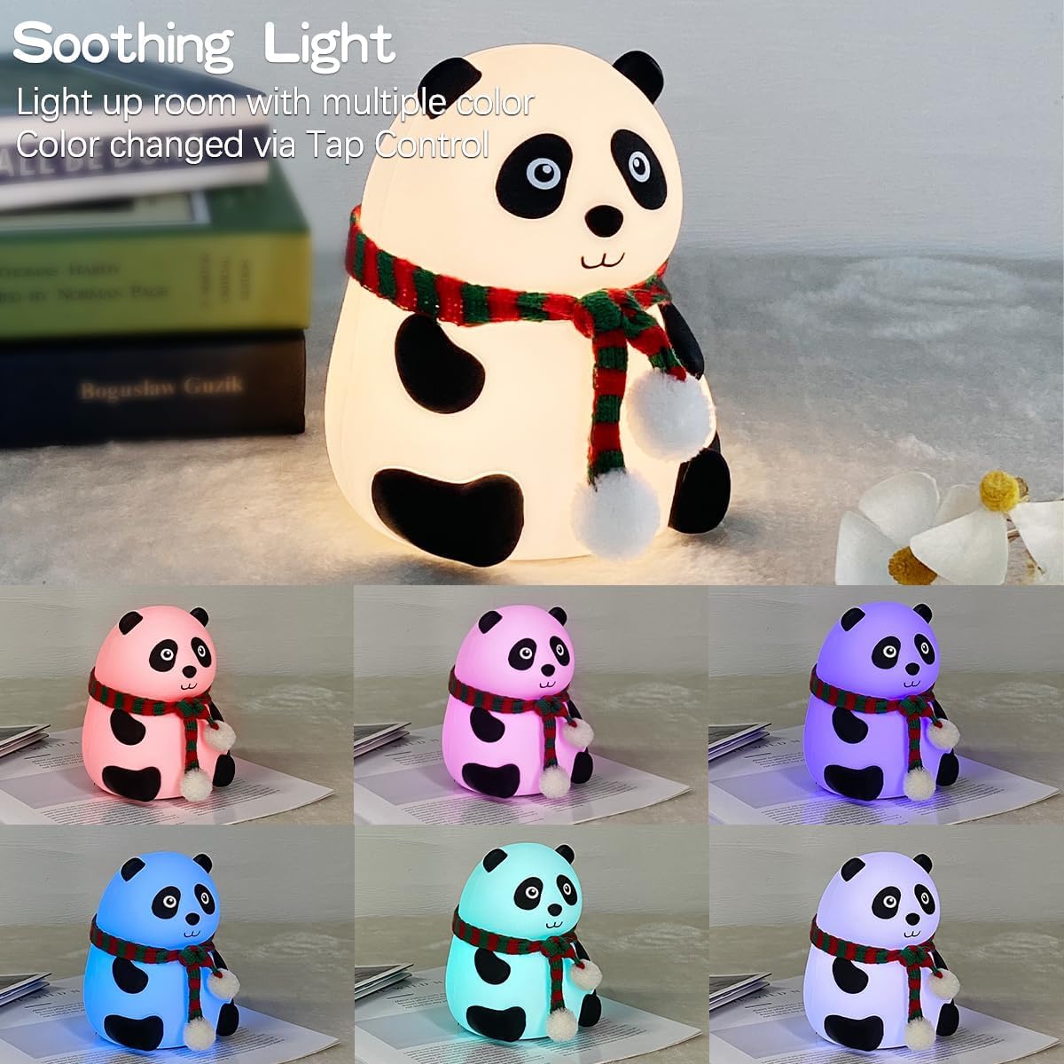 Silicone Panda Lamp | 7 Colors | Night Lamp for Bedroom