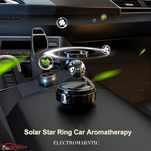 Solar Car Air Freshener | Solar Rotating Car Air Freshener | Solar Power Car Aromatherapy Diffuser | Solar Electromagnetic | Refillable Dashboard Air Purifier