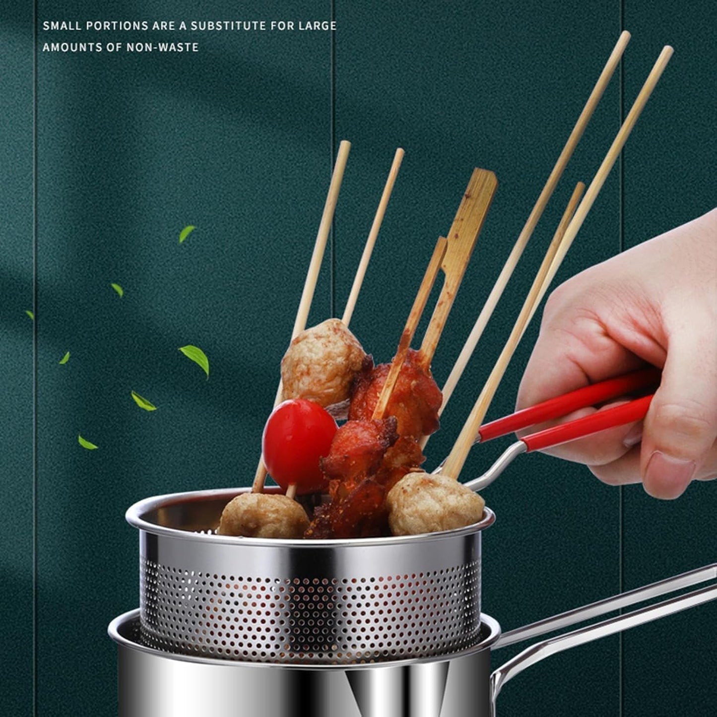 Stainless Steel Deep Fryer Pot with Detachable Oil Filter Basket