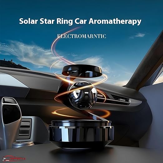 Solar Car Air Freshener | Solar Rotating Car Air Freshener | Solar Power Car Aromatherapy Diffuser | Solar Electromagnetic | Refillable Dashboard Air Purifier